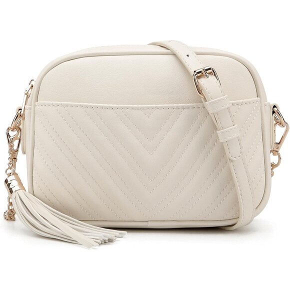 Quilted Crossbody Bag Women's PU Leather Small Purse with Pockets - Picture 1 of 7